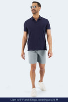 The Coastlines Frankster Blue Grey stretch cotton men's chino shorts