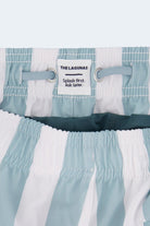 Frankster Lagunas * The Swims Men's Shorts in pastel blue and white striped fabric with elastic waistband and drawcord