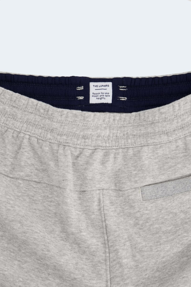 Close-up of Frankster Lunars * The Comfies light grey men's shorts made from soft cotton fabric for relaxed comfort