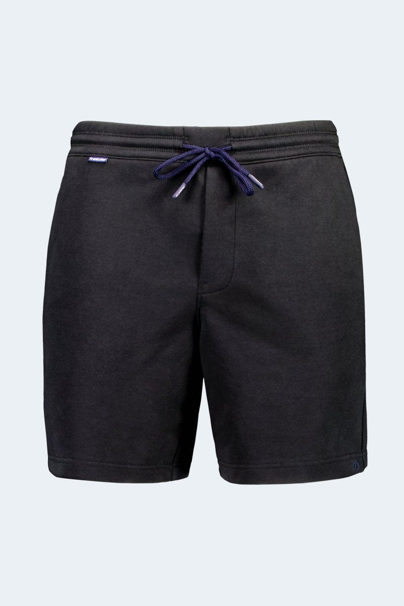 Frankster Midnights * The Comfies black cotton men's shorts with drawstring waist designed for relaxed comfort and casual wear