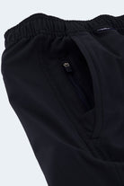 Midnights * The Sporties black Men's Shorts in smooth fabric with elastic waistband and hidden zip pocket by Frankster