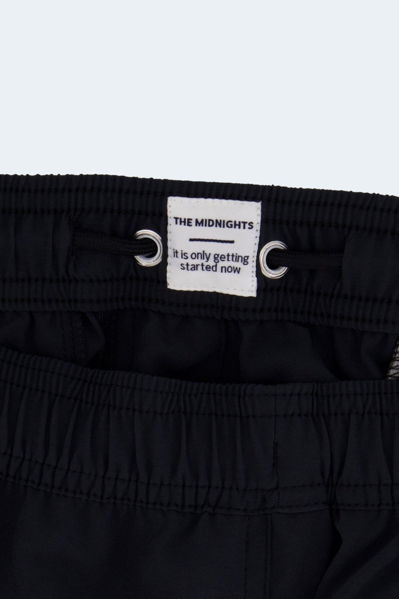 Midnights * The Sporties black Men's Shorts in soft fabric with elastic waistband and drawcord by Frankster