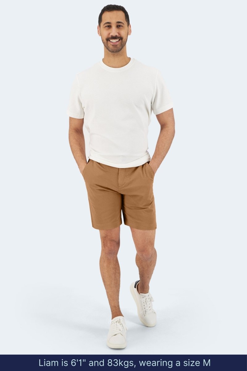 The Mokas Frankster Brown stretch cotton men's chino shorts