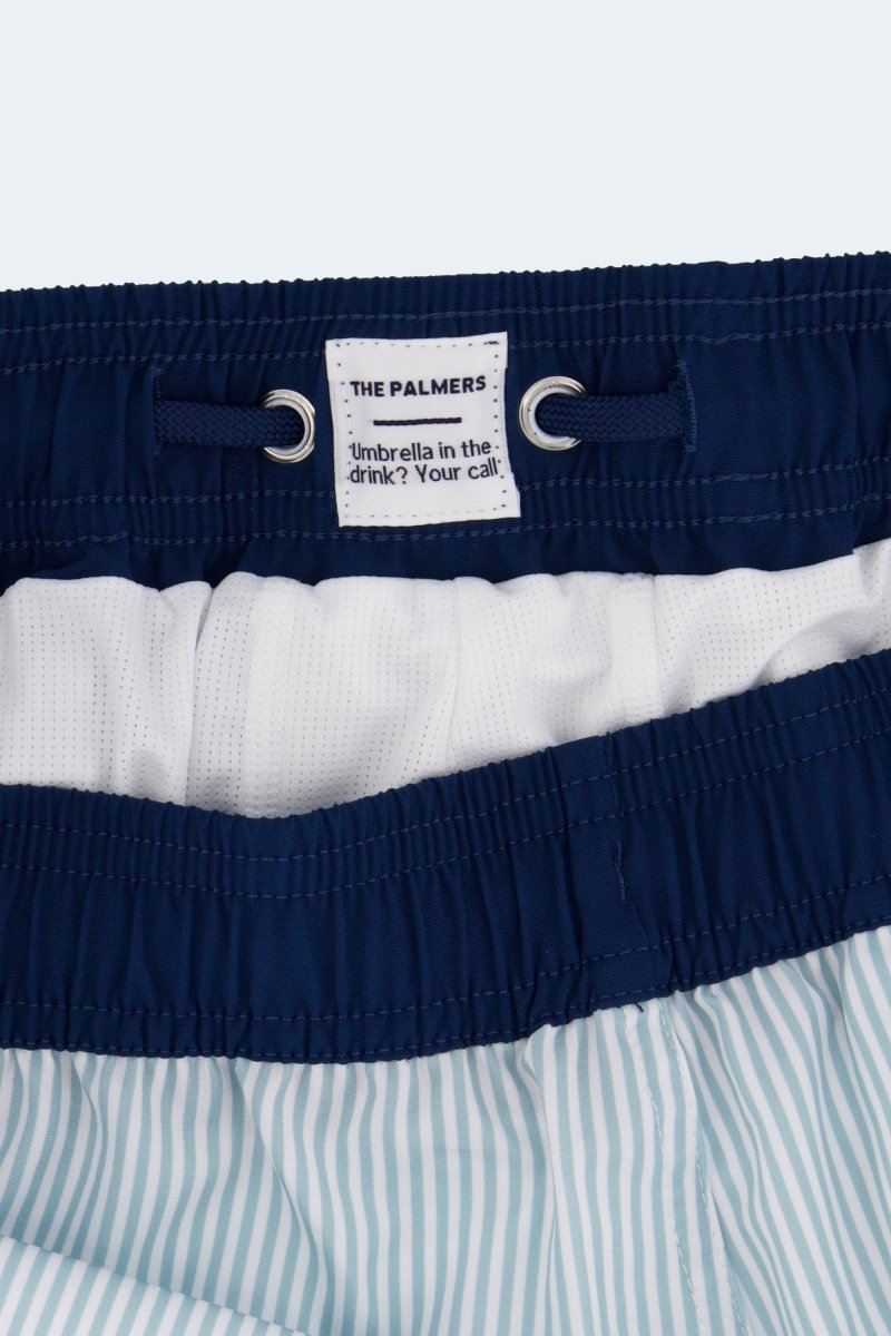 Palmers * The Swims navy Men's Shorts with white mesh lining and blue striped fabric detail, Frankster Shorts for Men