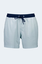Palmers * The Swims Men's Shorts by Frankster, light blue and white striped swim shorts in lightweight fabric with drawstring waistband