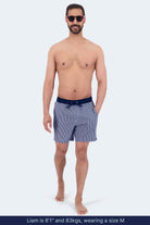 Poolsiders * The Swims by Frankster blue textured woven Men's Shorts for men shown on a model