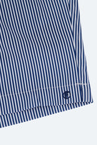 Frankster Poolsiders * The Swims Men's Shorts in blue and white striped fabric with branded hem detail