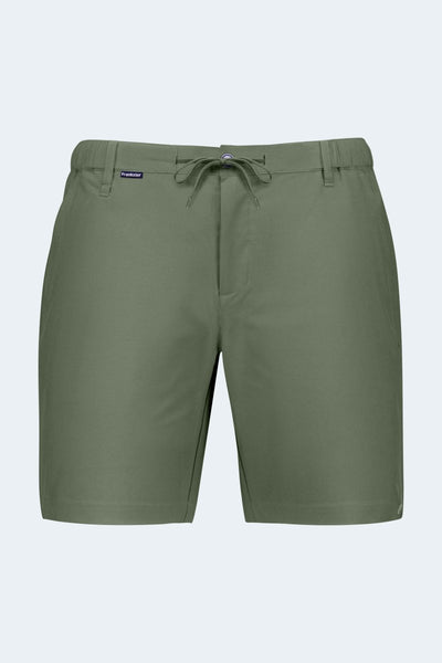 Frankster Rebels * The Actives men's shorts in army green lightweight fabric with drawstring waist for active comfort