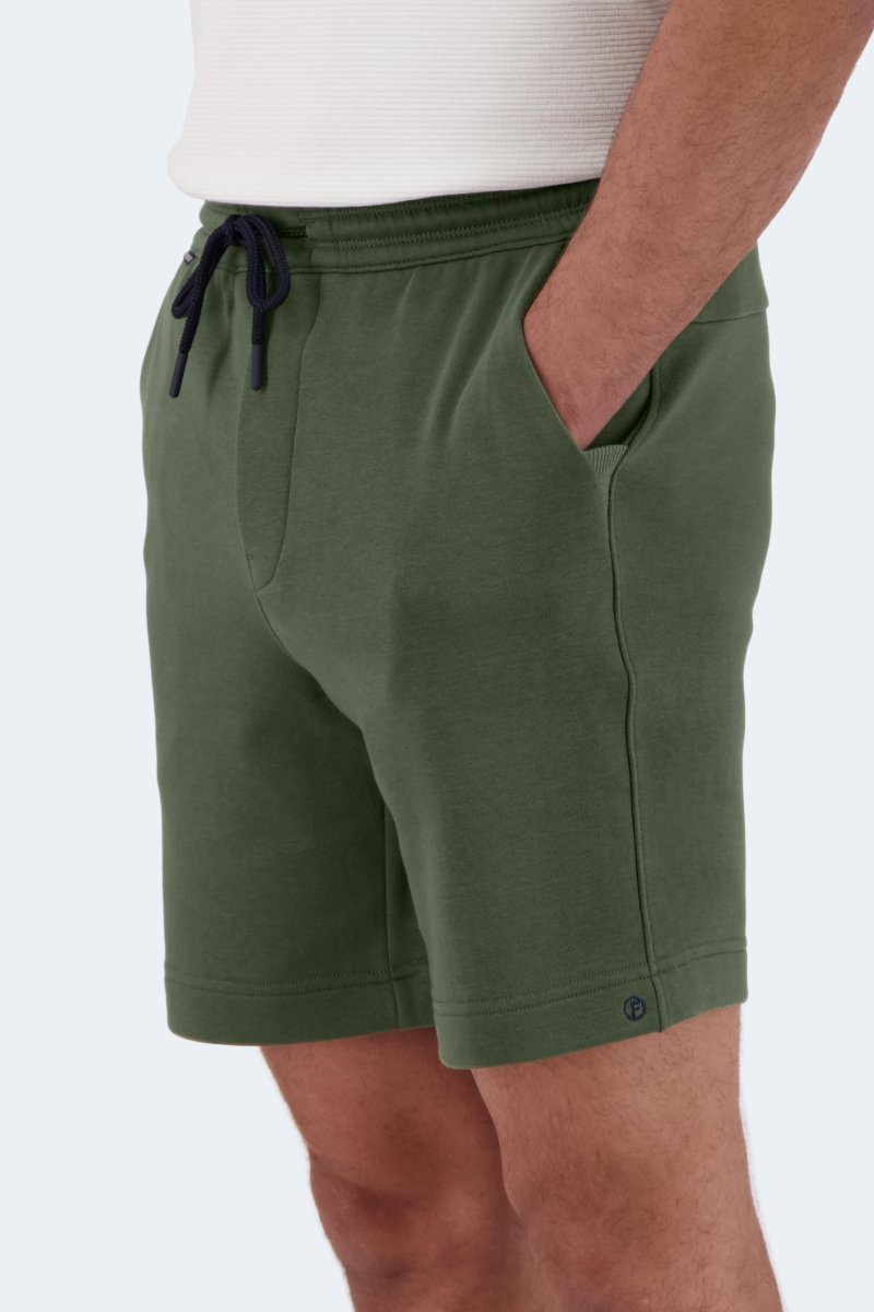 The Comfies Lounge Shorts Rebel Army Green Frankster Model Side