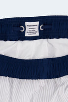 Rivieras * The Swims by Frankster Men's Shorts in navy textured fabric with white mesh lining and striped detail