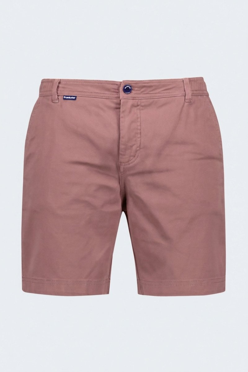 Sundowners * The Everydays men's shorts in muted rose cotton fabric by Frankster, designed for comfort and everyday wear.