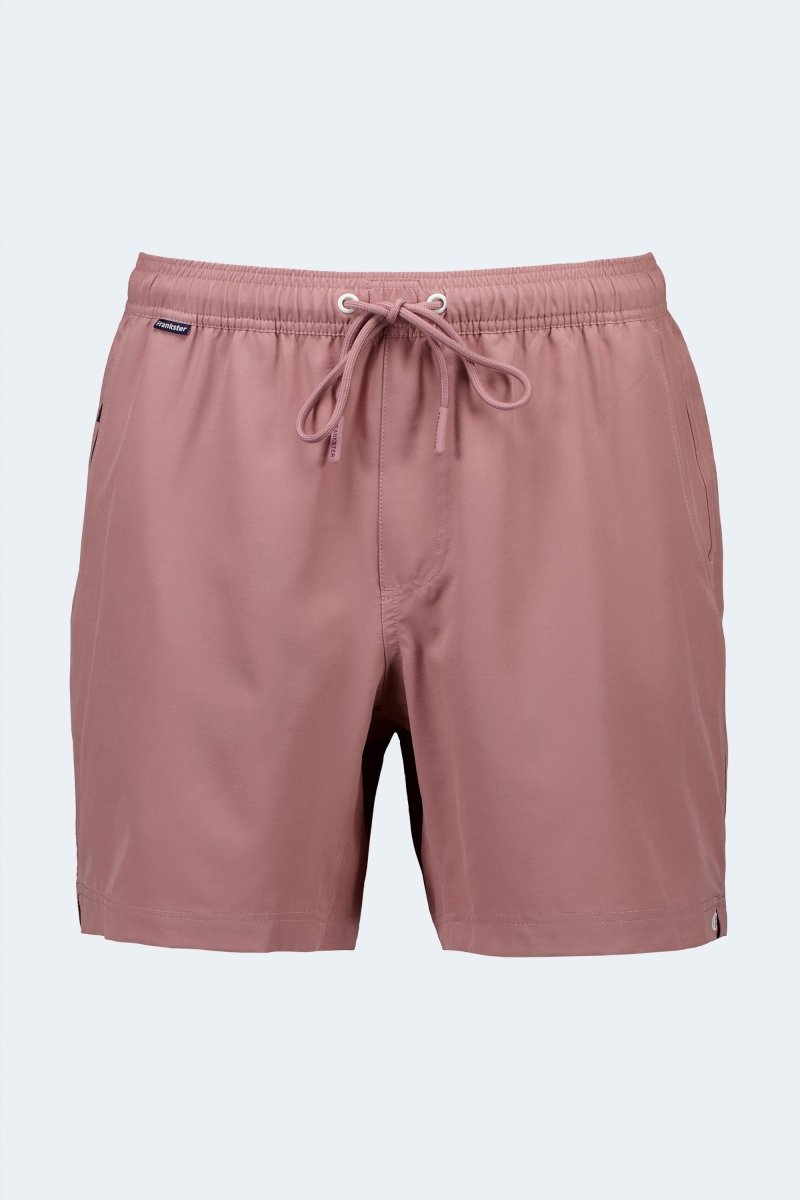 Frankster Sundowners * The Sporties Men's Shorts in dusty rose fabric with elastic waistband, drawstring and side pockets