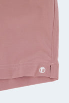 Frankster Sundowners * The Sporties Men's Shorts in dusty pink fabric with stitched hem and signature logo detail