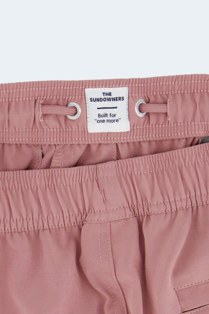 Frankster Sundowners * The Sporties pink Men's Shorts in soft woven fabric with elasticated waistband, drawcord and pocket