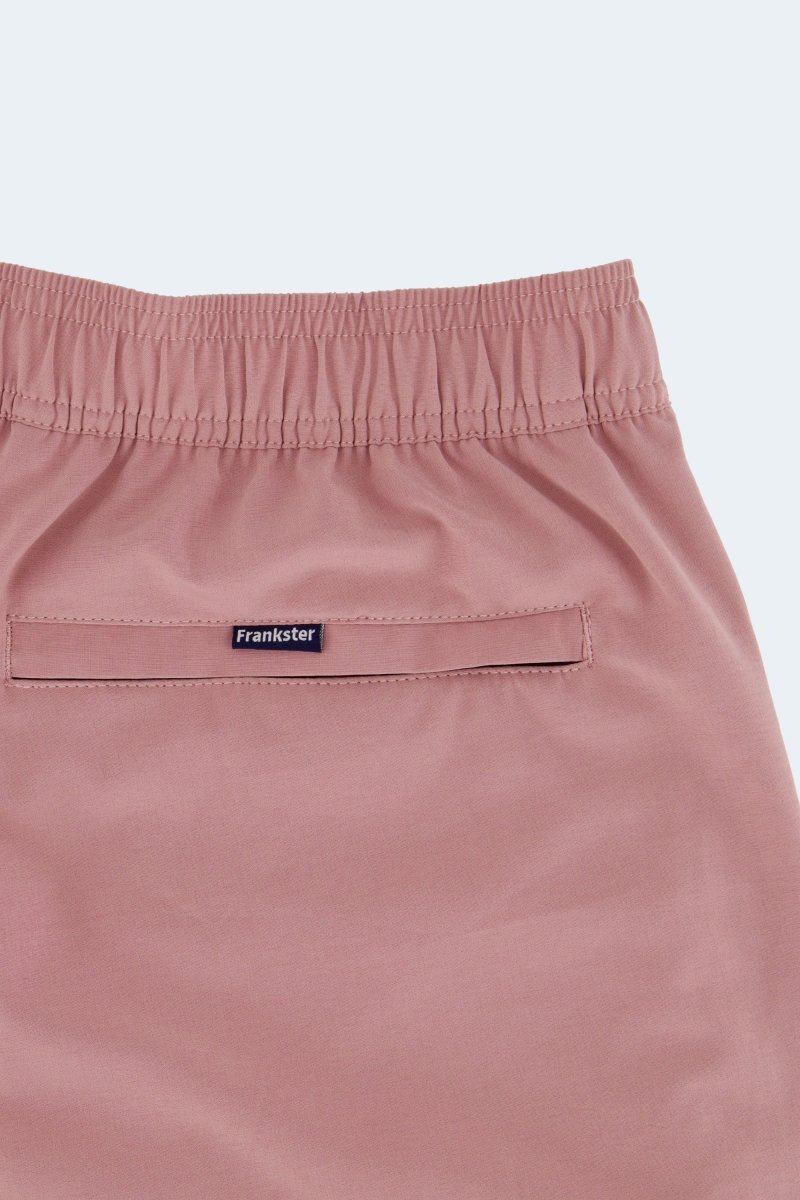 Frankster Sundowners * The Sporties pink Men's Shorts in smooth fabric, designed as comfortable Shorts for Men with a hidden zip pocket