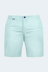 Light blue men's shorts by Frankster with button closure and belt loops, called Rays * The Everydays.