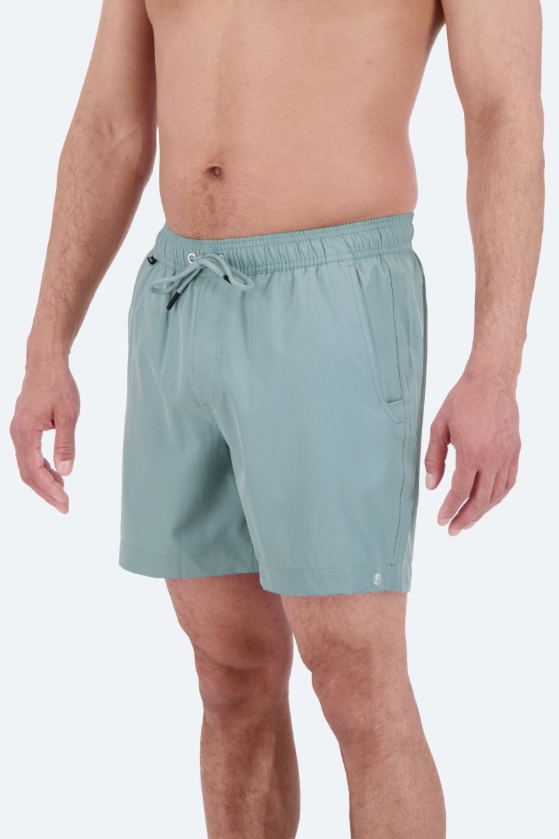 Velvets * The Swims by Frankster light blue Men's Shorts in smooth swim fabric with an elastic waistband and zip pocket