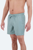 Velvets * The Swims by Frankster light blue Men's Shorts in smooth swim fabric with an elastic waistband and zip pocket