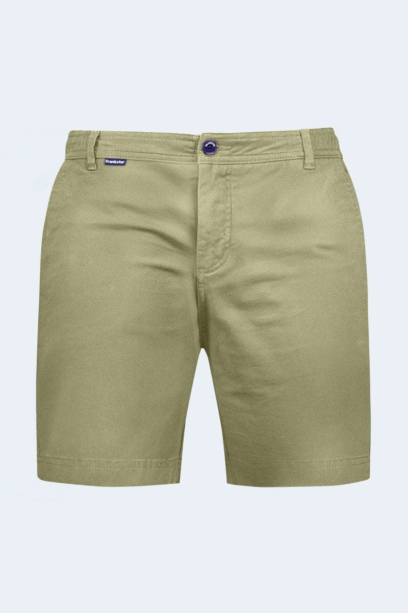 Frankster Virgins * The Everydays men's shorts in olive green stretch cotton chino style for soft comfortable wear