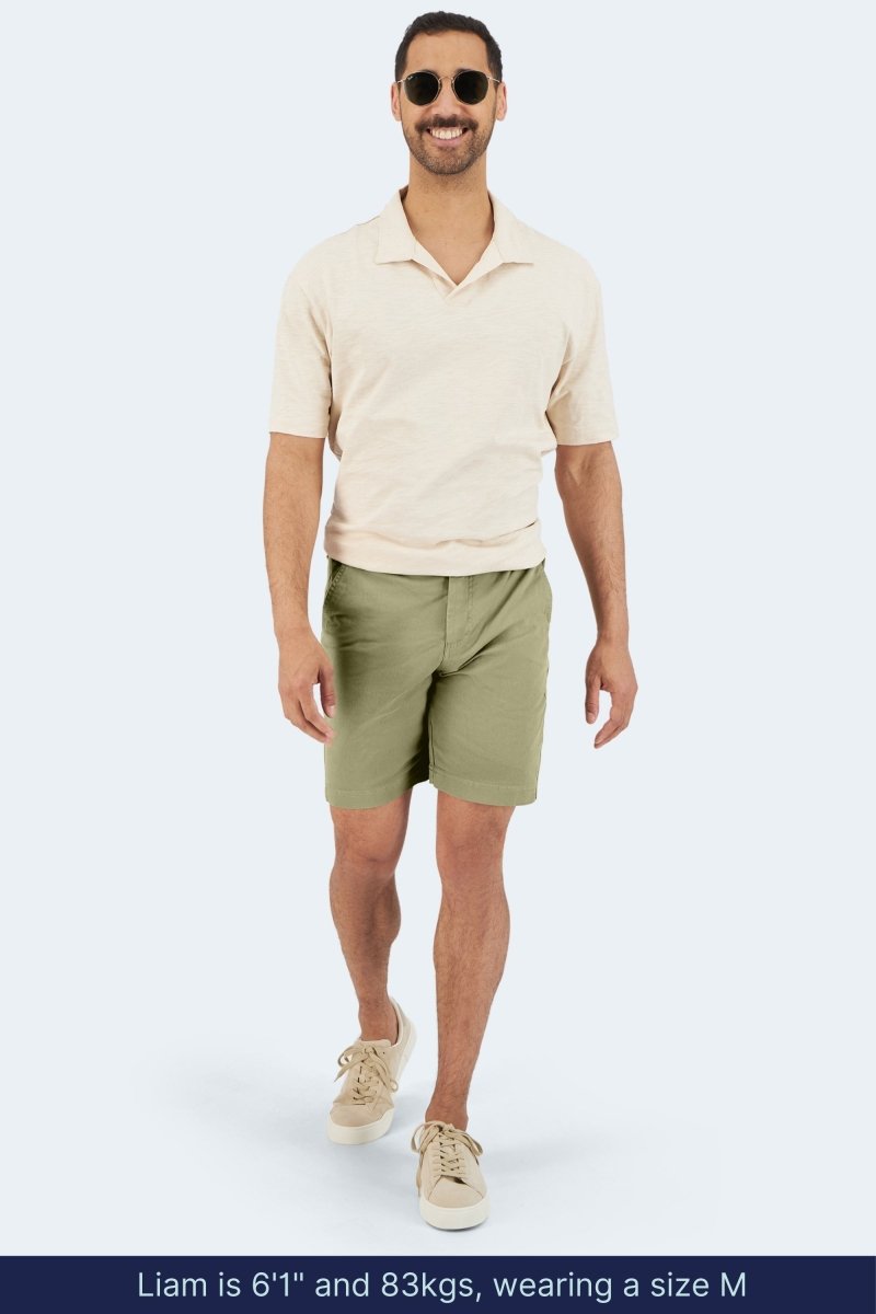 The Virgins Frankster Olive Green stretch cotton men's chino shorts