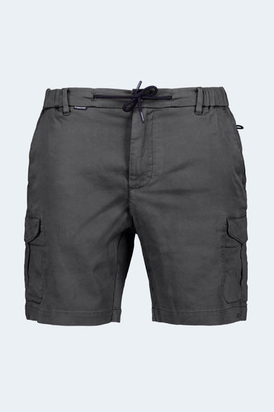 Volcans * The Aussies dark grey Frankster men's shorts in durable cotton with cargo pockets and drawstring waist