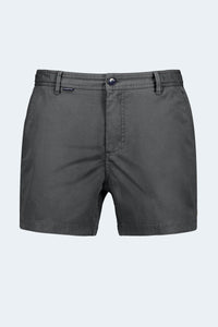 Volcans * The Shorties dark grey stretch cotton men's shorts by Frankster with a thigh-skimming cut for comfort