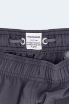 Frankster Volcans * The Sporties Men's Shorts in dark charcoal woven fabric with a partly elasticated waistband and stitched detailing