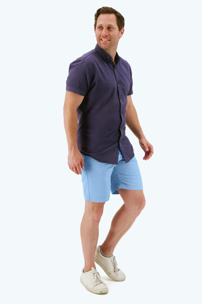 The Cruisers - Frankster light blue stretch cotton men's shorts