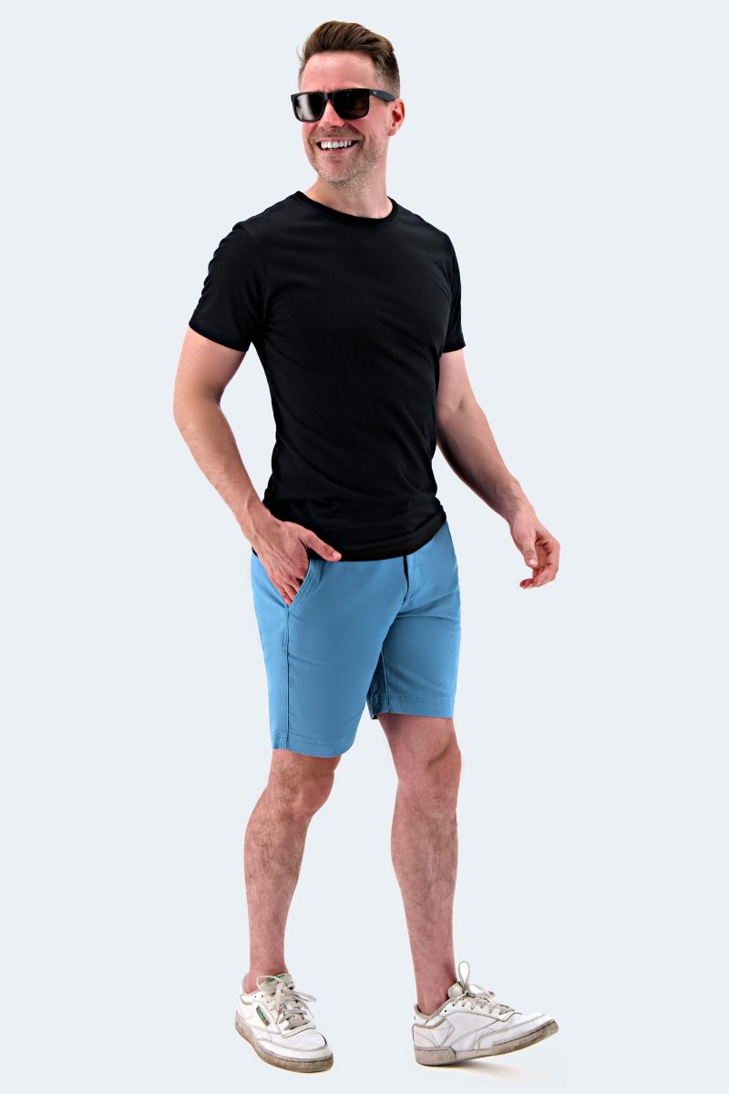 The Harbors - Frankster mid blue stretch cotton men's shorts