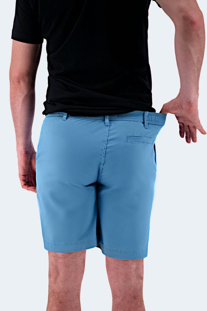 The Harbors - Frankster mid blue stretch cotton men's shorts