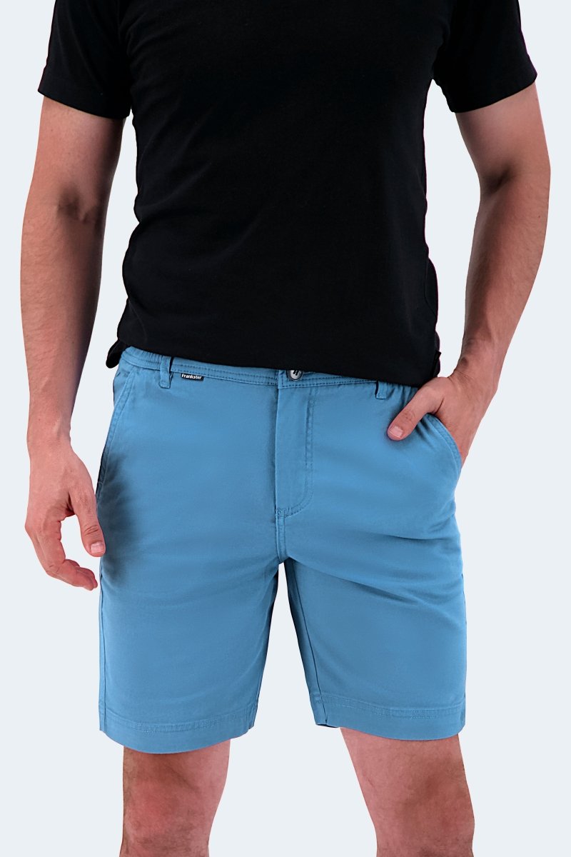 The Harbors - Frankster mid blue stretch cotton men's shorts