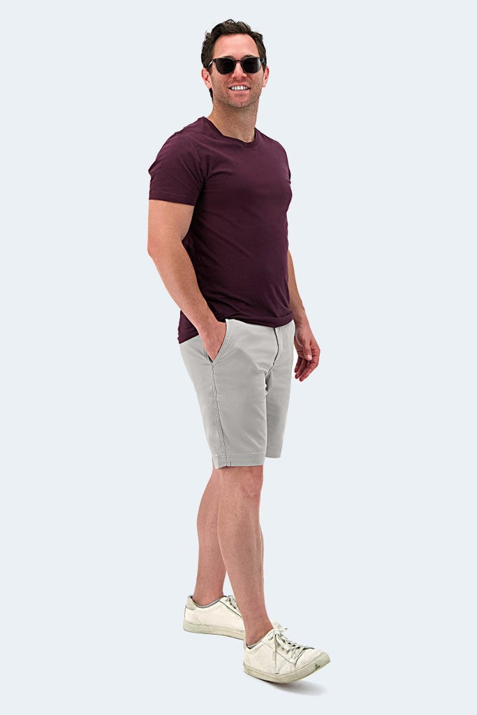 The Lunars - Frankster light grey stretch cotton men's shorts