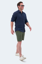 The Rebels - Frankster Stretch Cotton Light Grey Green Men Shorts